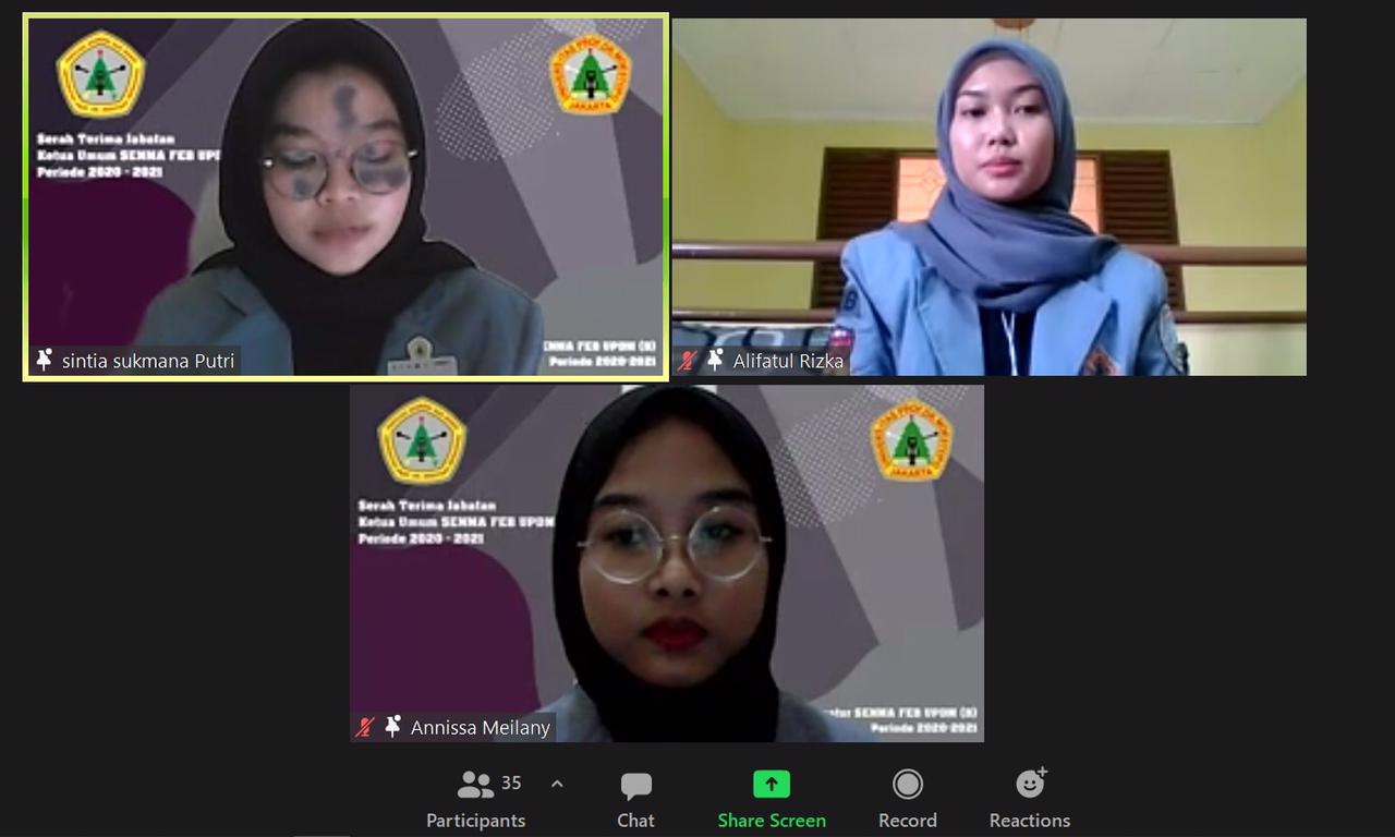 Serah Terima Jabatan Ketua Senma FEB UPDM (B) Periode 2020/2021